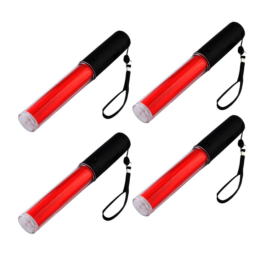 4Pcs 26cm Police Signal Traffic Wand LED Flashlight Beacon Road Control