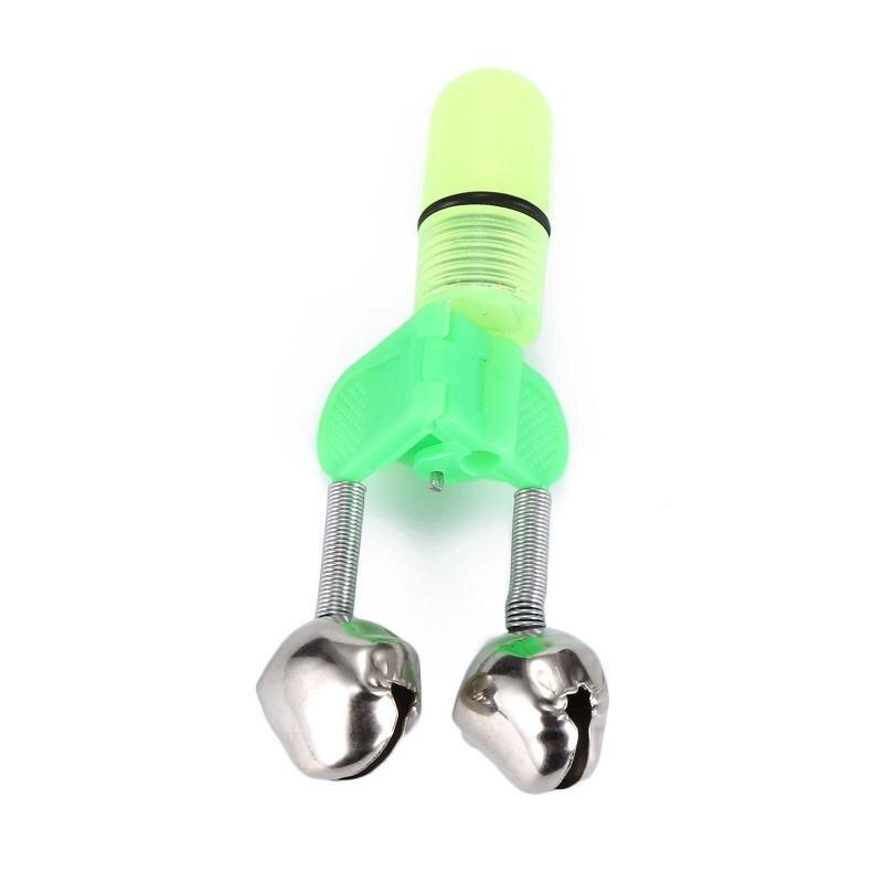 10Pcs/Set LED Night Fishing Rod Bite Bait Alarm Light Twin Bells Clip Alerter Accurate Signal Transmission Fishing Accessories