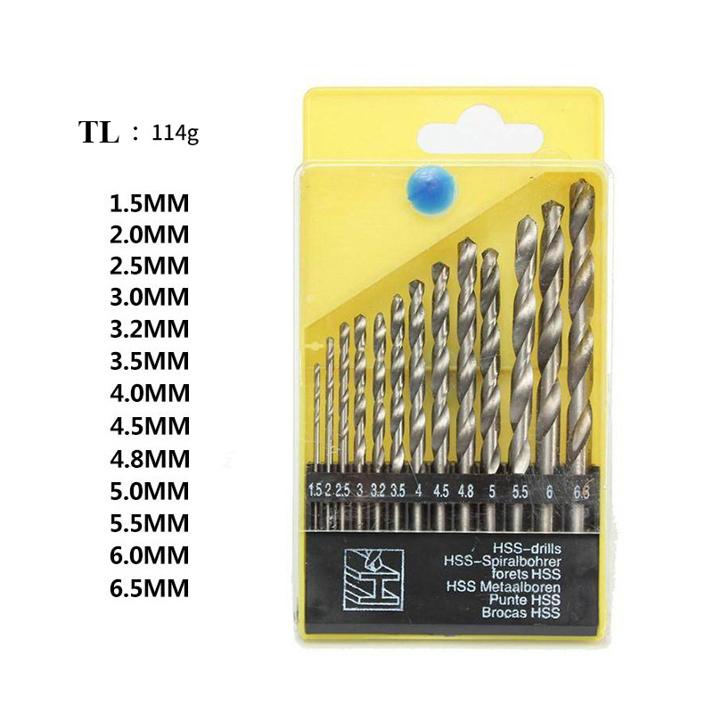 Bộ mũi khoan đa năng mini 13 mũi ABG khoan sắt, đá, gỗ, chất liệu thép hợp kim từ 1,5mm tới 6,5mm
