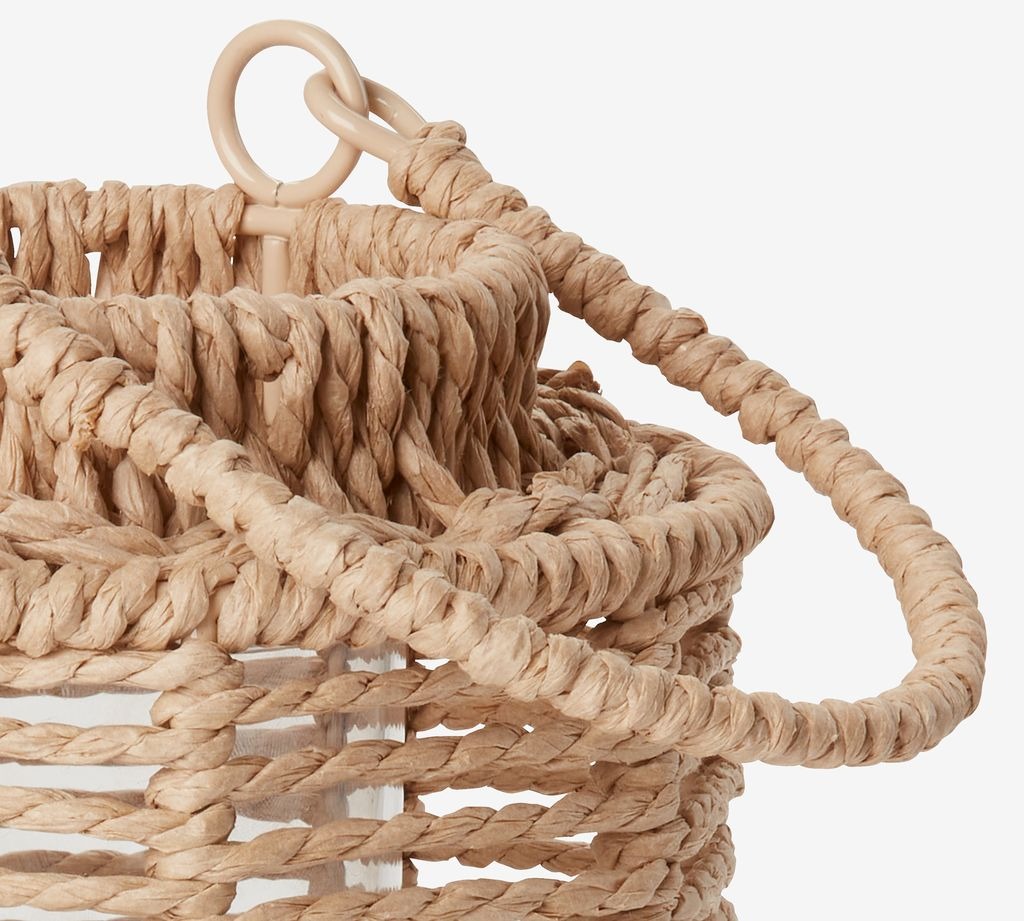 Đèn lồng | JYSK Mandrup | thủy tinh/giấy | màu tự nhiên | DK15xC20cm