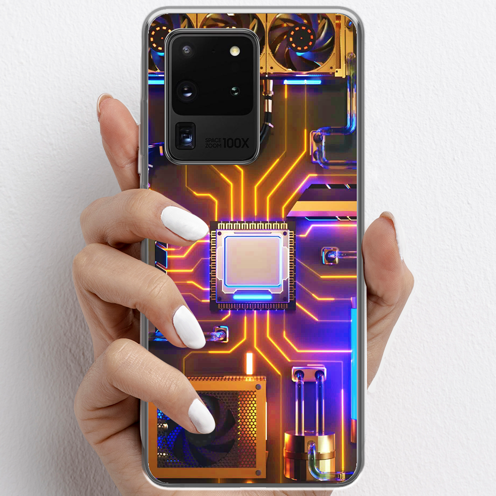 Ốp lưng cho Samsung Galaxy S20 Ultra nhựa TPU mẫu Chip CPU máy tính