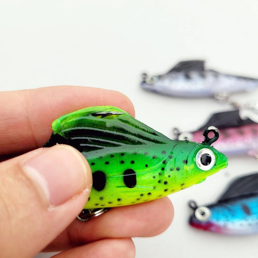 Mồi câu lure cá lóc mồi mềm giả cá thòi lòi mồi câu lure có thìa thu hút cá khi chuyển động nặng 12gram