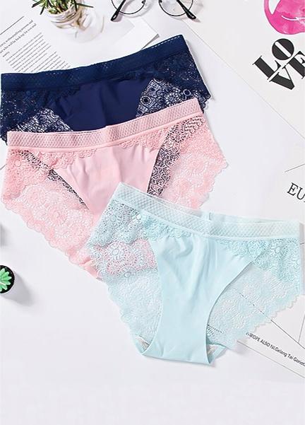 Combo 3 quần lót nữ ren siêu mềm thoáng khí thấm hút mồ hôi cao cấp Q106