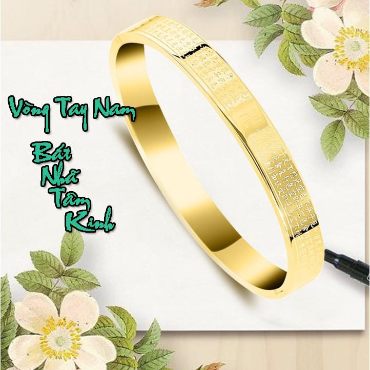 Vòng tay phong thủy bát nhã tâm kinh màu vàng hình tròn ni 56