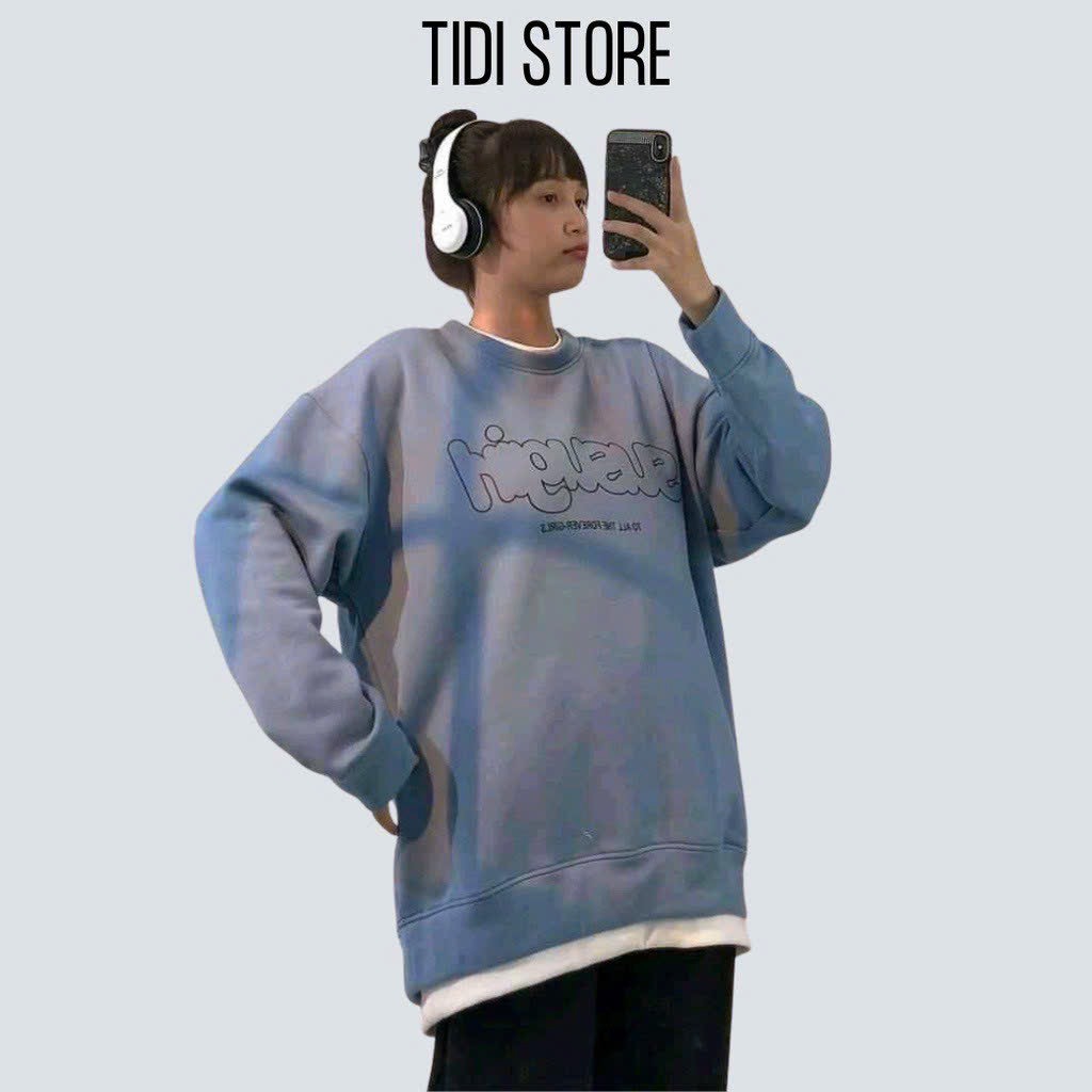 Áo sweater in susugril, form dưới 70kg. Tay phồng