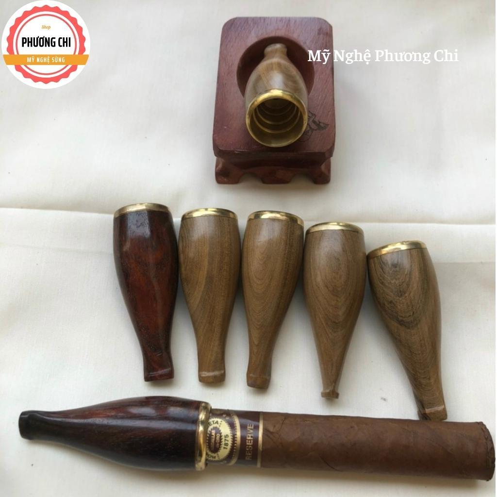 Tẩu cigar Chất liệu gỗ trắc, sừng ring 32-42