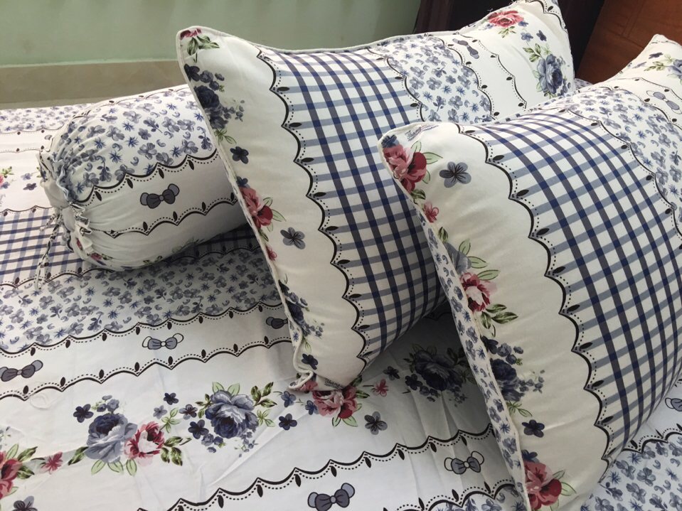 Bộ drap giường cotton cao cấp - bộ 4 món