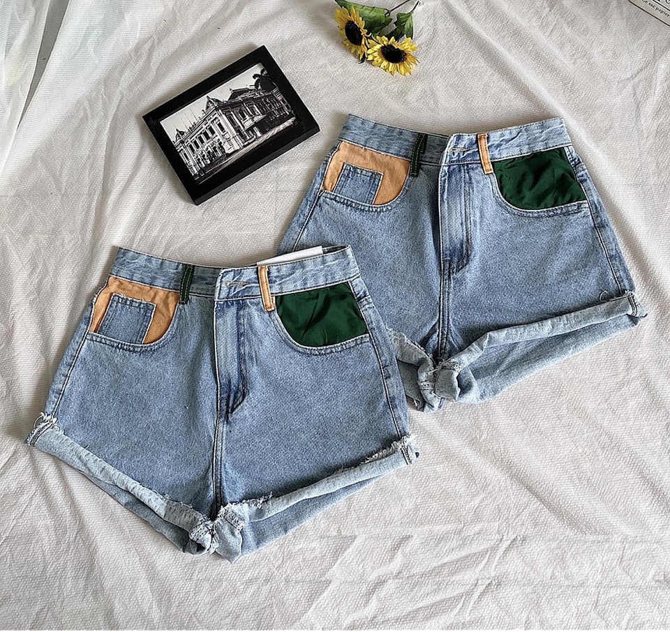 QUẦN SHORT JEAN NỮ TÚI MÀU SIZE ĐẠI