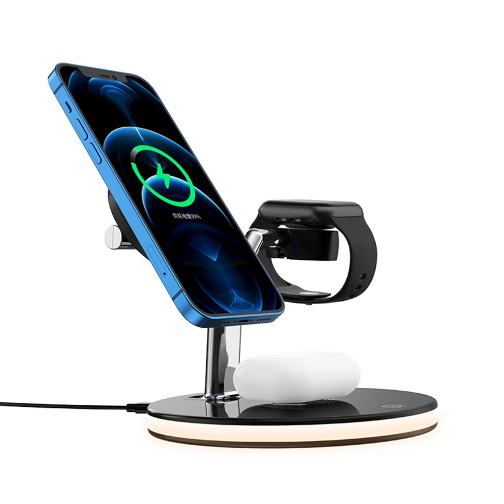 Đế sạc không dây 3 trong 1 kiêm đèn ngủ thông minh Wireless Charging Station