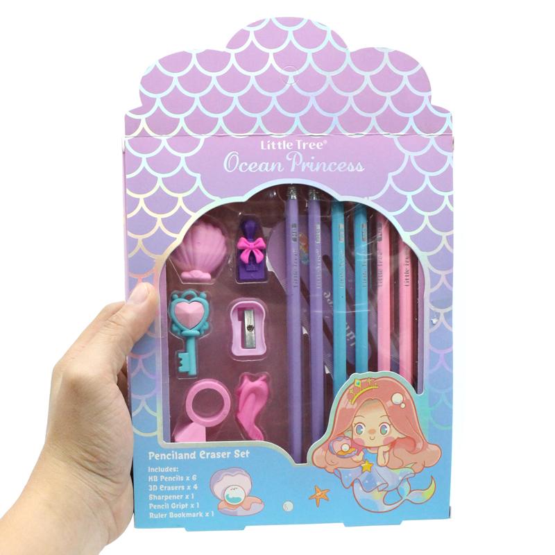 Bộ Dụng Cụ Học Tập Công Chúa Đại Dương Ocean Princess - Little Tree GP8034-E (13 Chi Tiết)