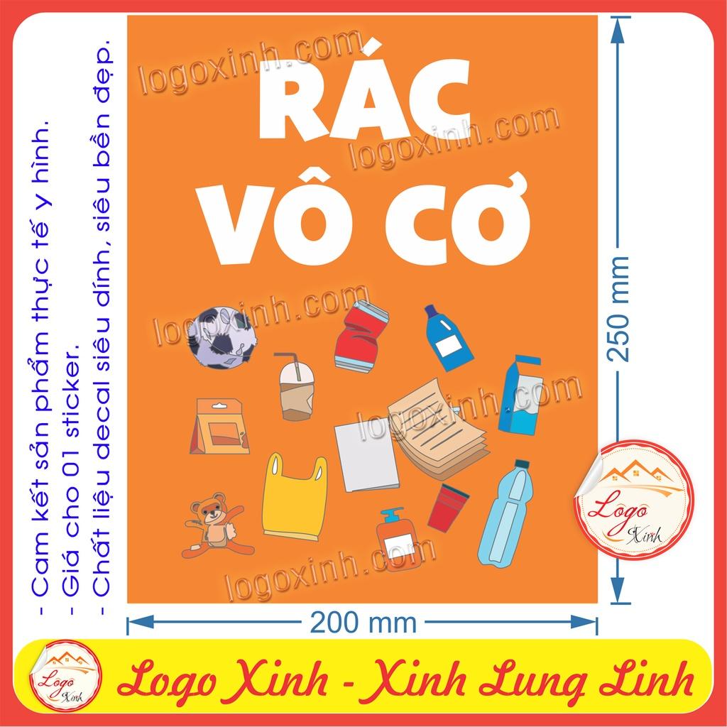 LOGO TEM STICKER BẢNG PHÂN LOẠI CHẤT THẢI, PHÂN LOẠI RÁC THẢI ĐỂ BẢO VỆ MÔI TRƯỜNG, TÁI CHẾ RÁC