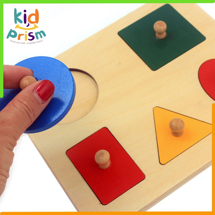 Bảng ghép Montessori hình khối nâng cao bằng gỗ giúp bé phát triển trí não (Giáo cụ Montessori)