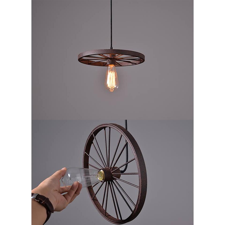 ĐÈN THẢ BÁNH XE TRANG TRÍ QUÁN CAFE, SALON TÓC, SHOP THỜI TRANG SIÊU ĐẸP DÙNG BÓNG THỦY TINH ST64