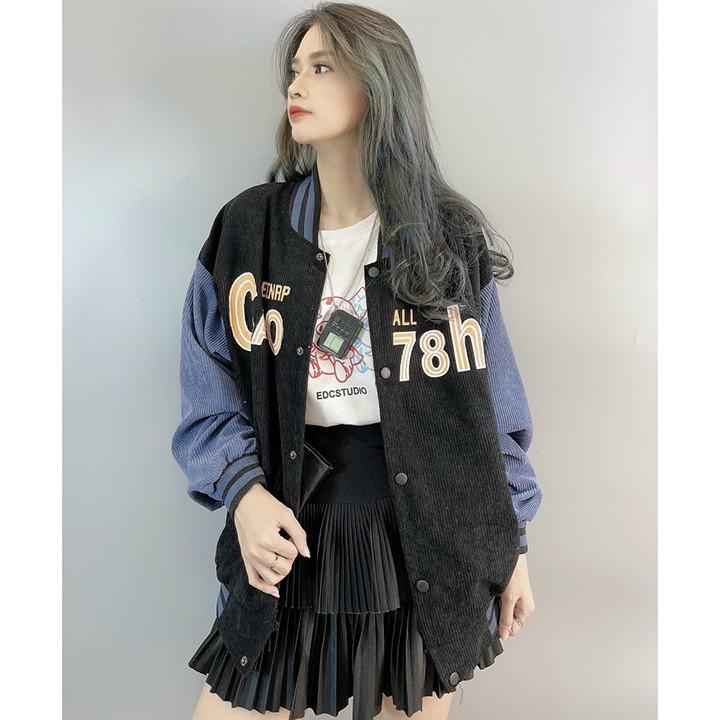 ÁO KHOÁC KAKI NHUNG GÂN Bomber Jacket