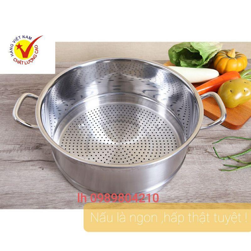 Ngăn xưng hấp inox Viet Cook,xửng hấp xôi ,đồ xôi bánh... inox size 24,26,28, 30,32( CHÍNH HÃNG VN)