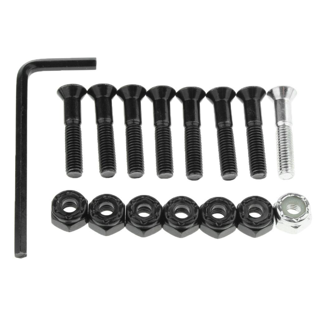 1 Set Skateboard Longboard Hardware with with L wrench 8 Black