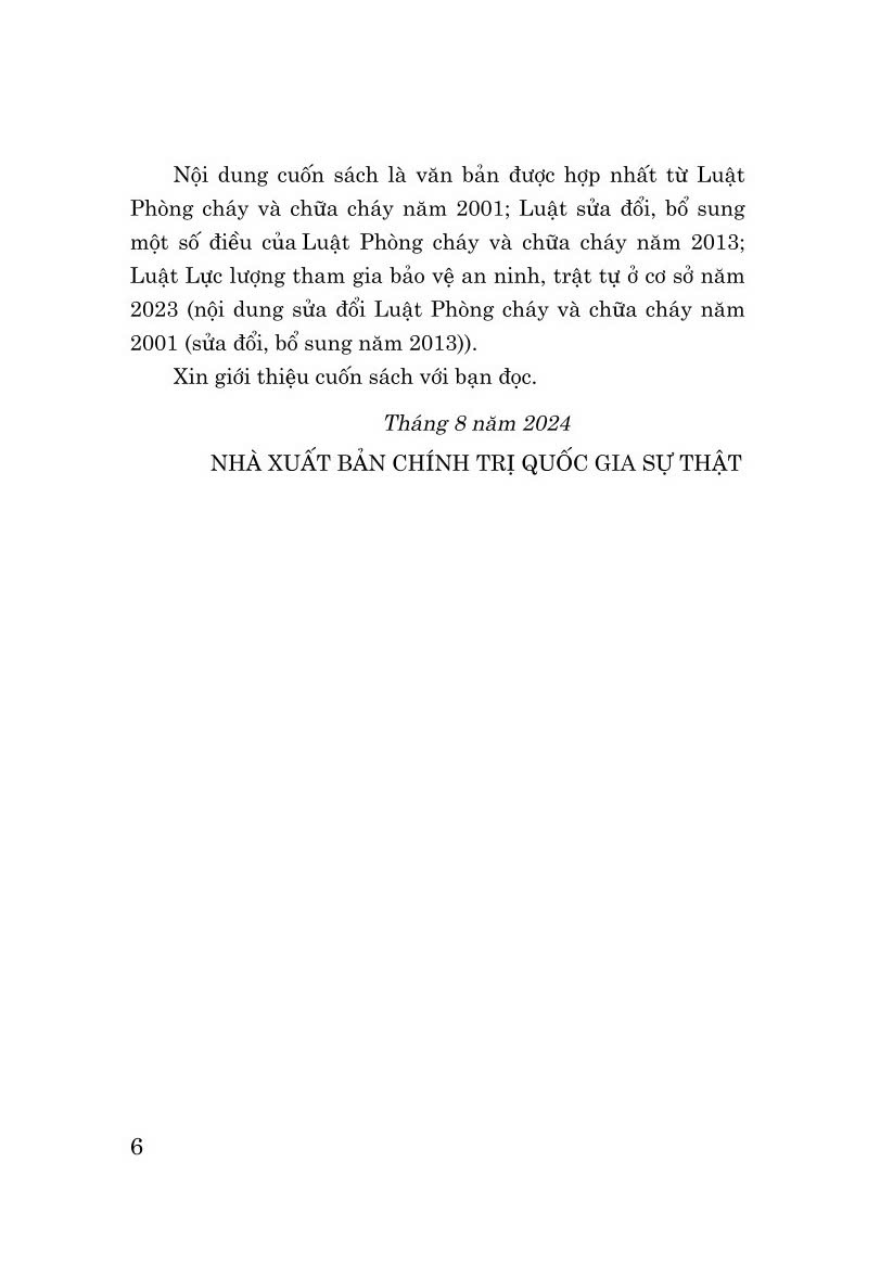 Luật Phòng cháy và chữa cháy năm 2001 ( Sửa đổi, bổ sung năm 2013,2023)