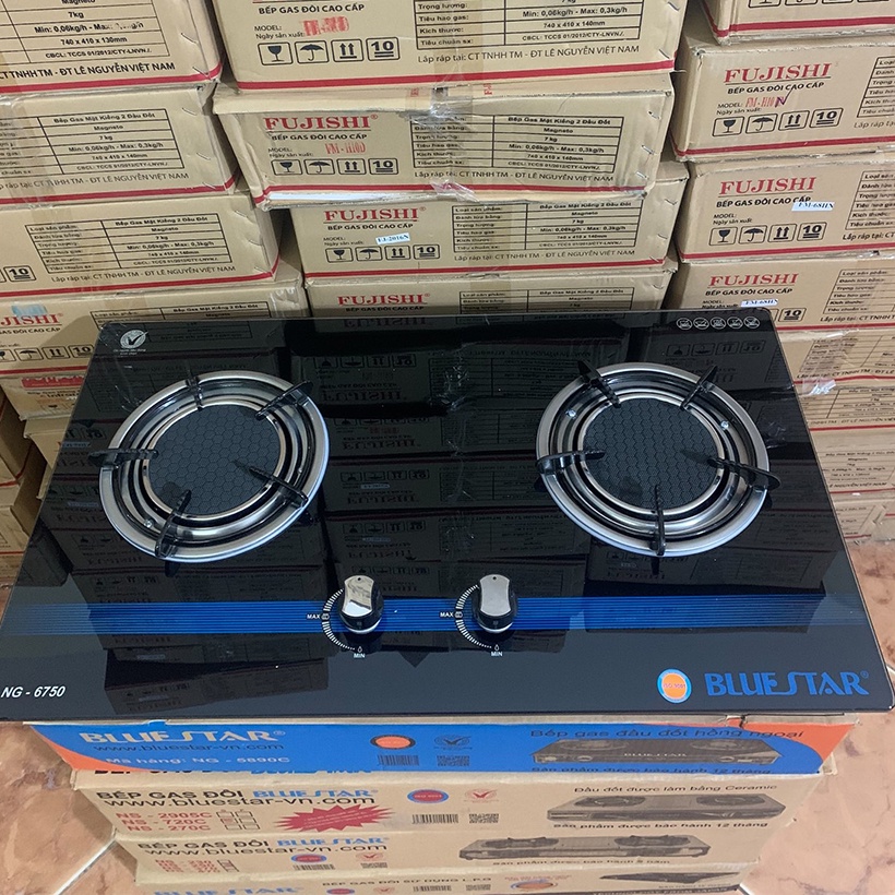 Bếp gas âm hồng ngoại Bluestar NG-6750C, 2 vòng lửa có đầu hâm - Hàng chính hãng