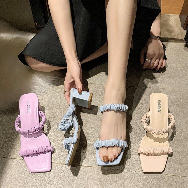 Giày Cao Gót Mũi Vuông Thời Trang Thanh Lịch Cho Nữ