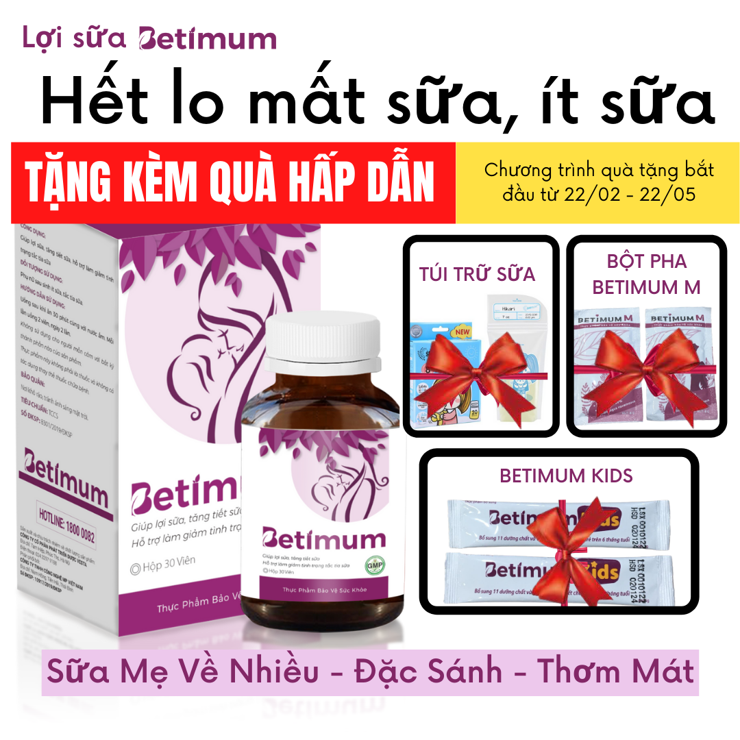 Hộp 30 viên uống lợi sữa Betimum