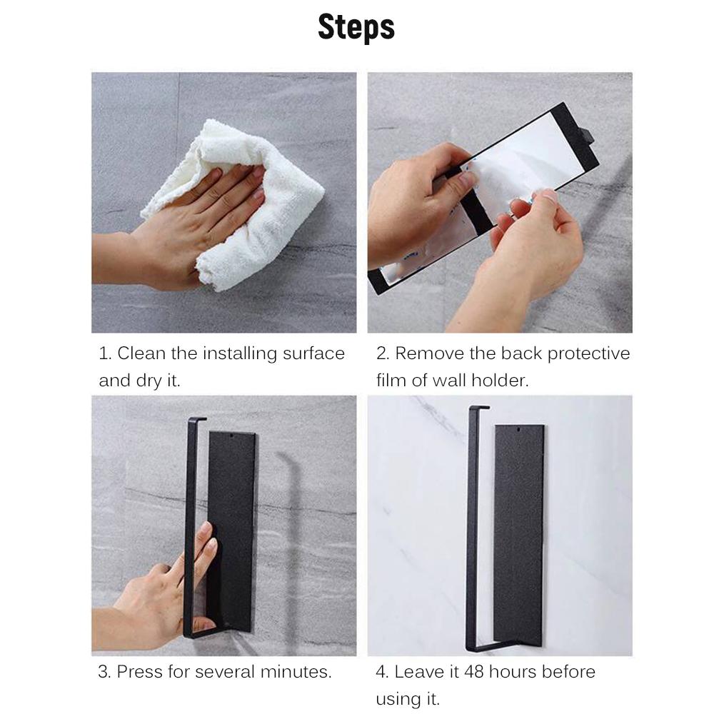 Kệ treo tường sắt có chất kết dính không cần khoan để treo khăn giấy cho phòng tắm tại nhà