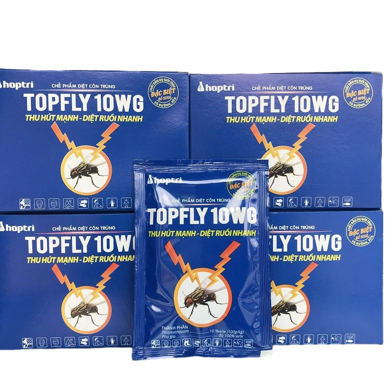 Thuốc diệt ruồi sinh học TOPFLY 10WP- diệt ruồi vàng, ruồi cánh bướm, ruồi giấm - Không độc hại hiệu quả 100%