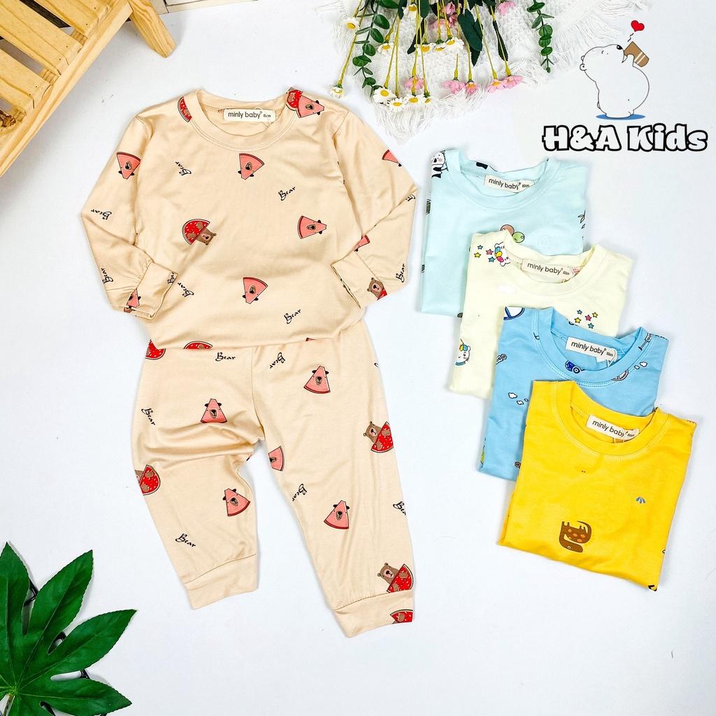 Bộ dài tay thun lạnh in hình toàn thân Minky Mom mềm mịn mát cho bé trai bé gái - HÀNG LOẠI 1