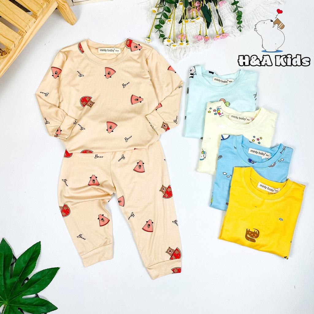 Bộ dài tay thun lạnh in hình toàn thân Minky Mom mềm mịn mát cho bé trai bé gái - HÀNG LOẠI 1 (BẢNG 2)