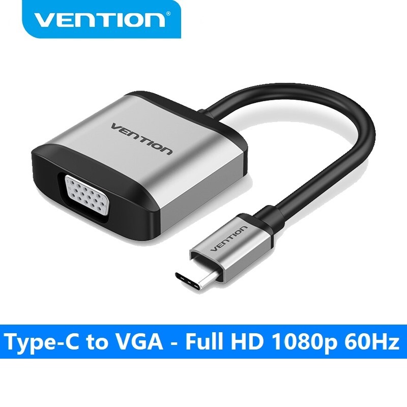 Cáp chuyển đổi USB Type-C to VGA Vention hỗ trợ full HD 1080p - Hàng chính hãng