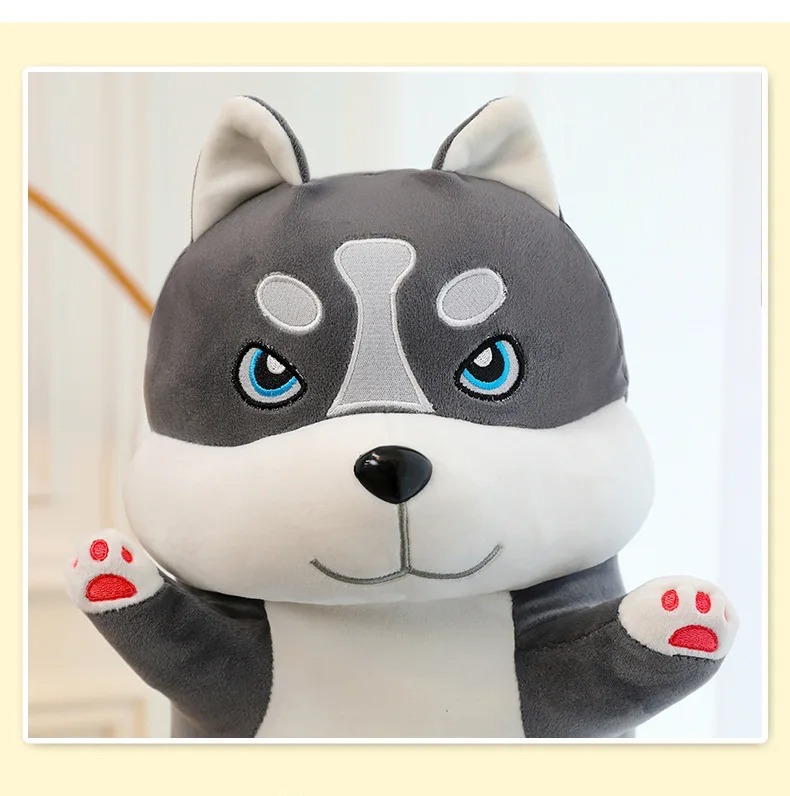 Thú nhồi bông chó husky dáng đứng dơ tay mặt ngáo nhiều biểu cảm - Size từ 75cm đến 1m5 - Quà tặng gấu bông husky biểu cảm ngẫu nhiên cute