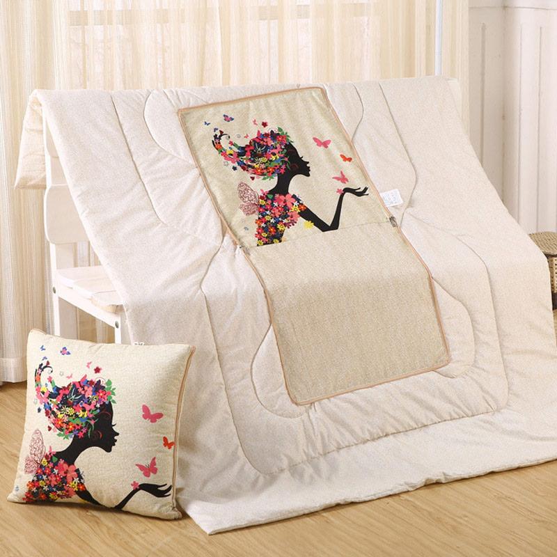 Đa Năng Chăn Có Thể Gập Gối Đệm Bông PP Cho Ghế Sofa Giường Xe Du Lịch 2 Trong 1 Hình Hoạt Hình Gối Đệm Vỏ Chăn Chăn