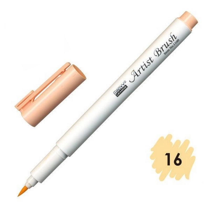 Bút lông đầu cọ viết calligraphy Marvy Artist Brush 1100 - Pale Orange (16)