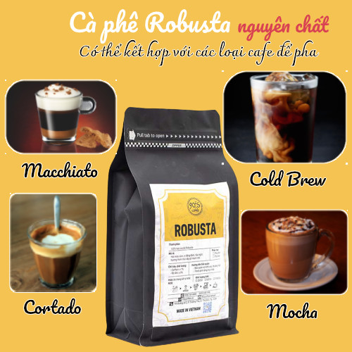 Cà Phê Robusta Rang Xay Nguyên Chất - Dạng Bột - 90S Coffee Vietnam - 100% Cà Phê Sạch Cao Cấp