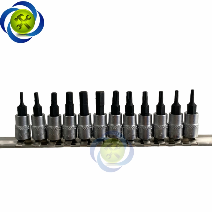 Bộ tuýp 12 chi tiết ra đầu lục giác + đầu sao WADFOW WST2414 chuôi 1/4