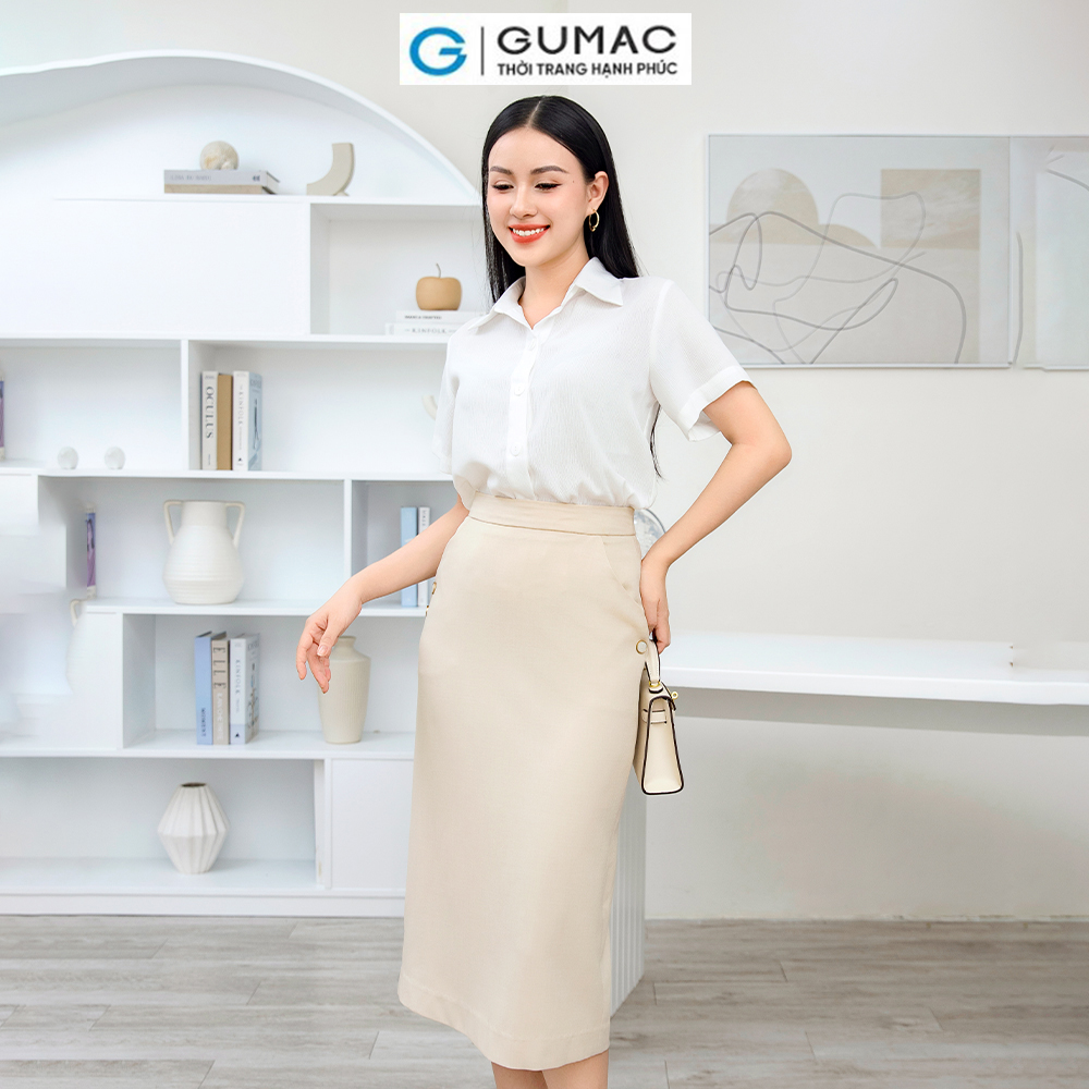 Áo sơ mi nữ tay ngắn GUMAC AD11060
