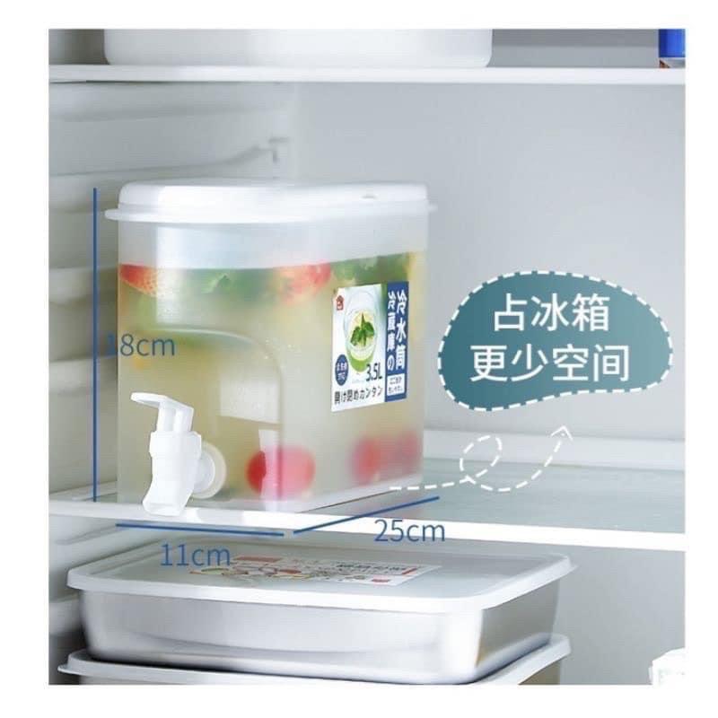 Bình Nước 3.5L Có Vòi Để Tủ Lạnh Cao Cấp, Đựng Nước Trà, Nước Trái Cây Tiện Lợi Đa Năng Ngăn Nắp Siêu Hot