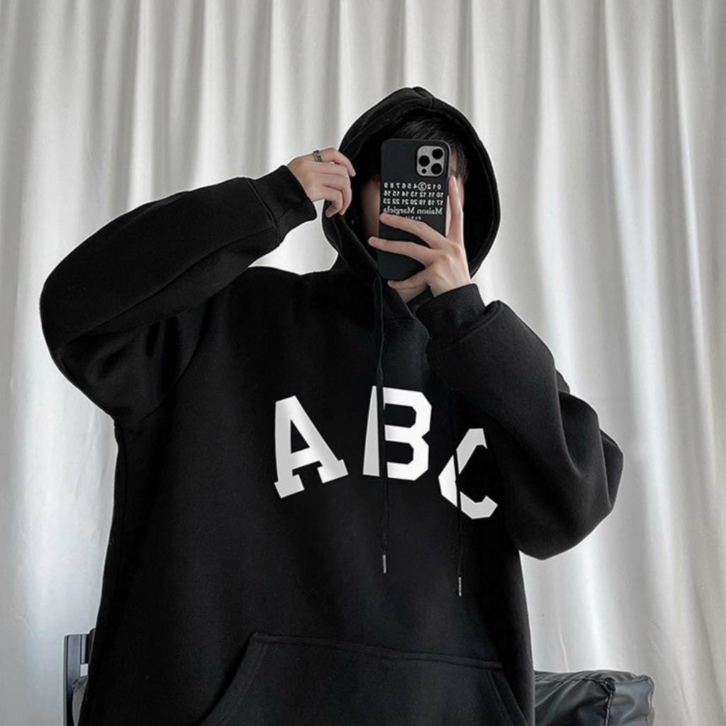 Áo Hoodie Nỉ Bông In Chữ ABC Trước Ngực Có Mũ, Áo hoodie nỉ thêu chữ ABC phong cách basic dễ phối đồ dễ mặc, Áo Hoodies cặp đôi ABC Cao Cấp, Áo Khoác Hoodie Nam Nữ  Họa Tiêt ABC Hot Trend street wear dáng rộng