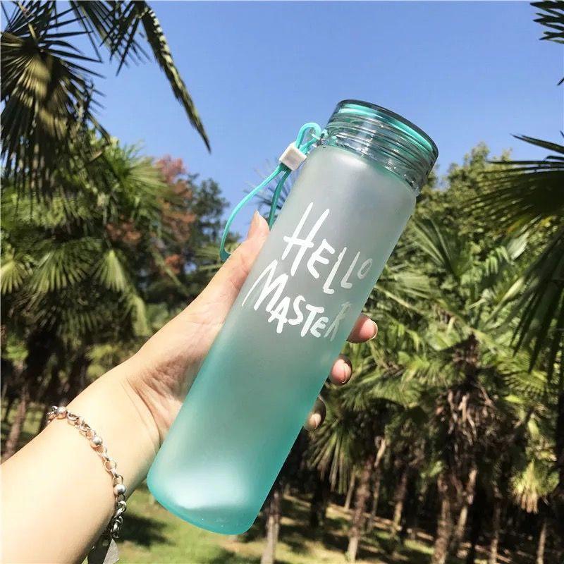 Bình Nước Thủy Tinh Hello Master 400ml (Màu ngẫu nhiên)