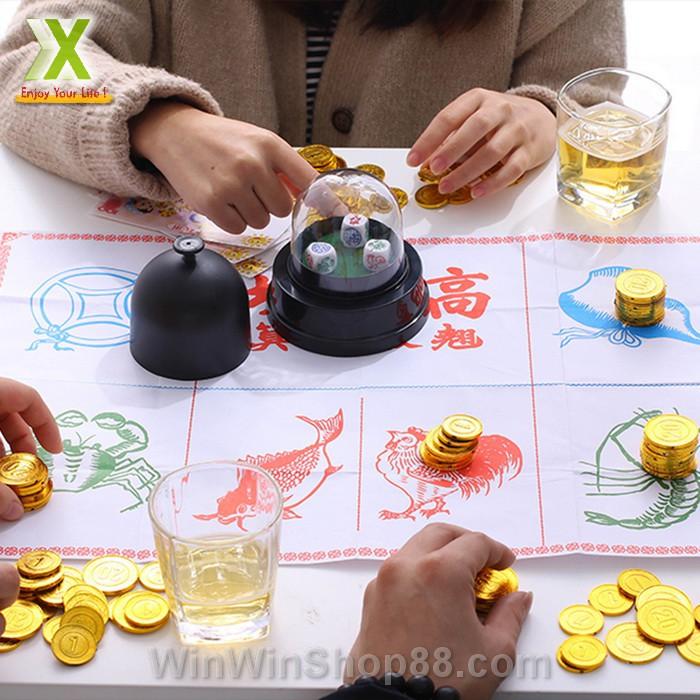 Bộ Máy lắc xí ngầu Beer Club &amp; Xí ngầu uống bia tiếng Việt