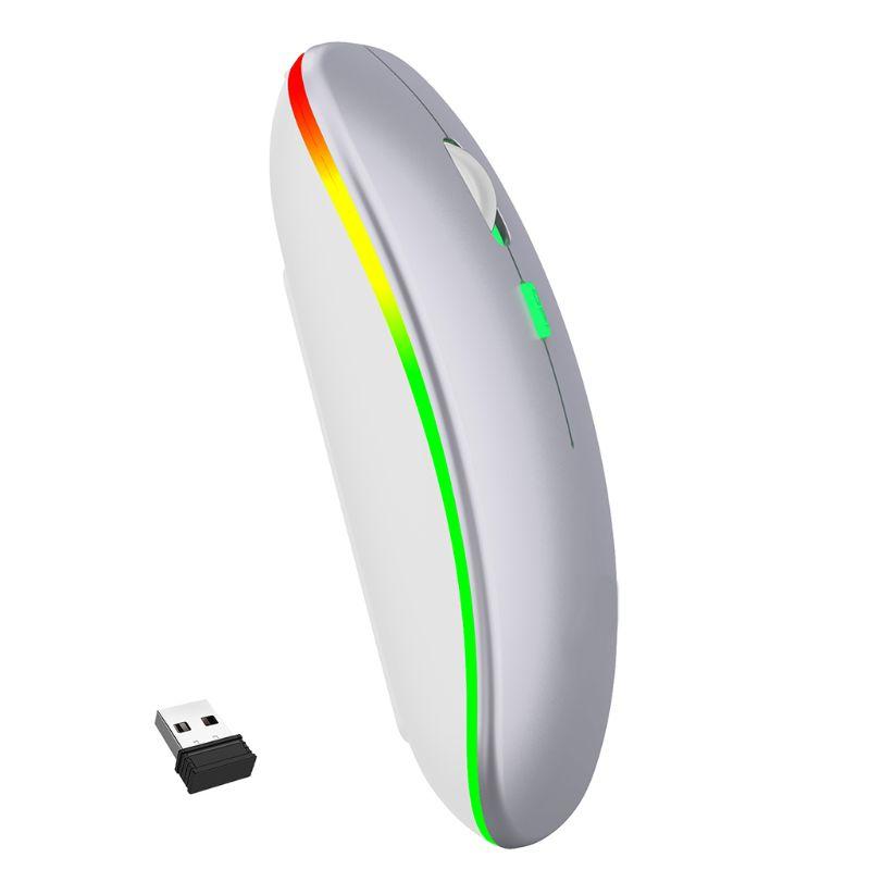 Chuột Không Dây 2.4GHz Bluetooth 5.1 Hai Chế Độ Tắt Tiếng Quang Ga Mi Ng Mi Ce Cho Macbook Air Cho Tiểu-Mi Macbook Pro