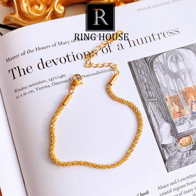 Vòng Tay Lắc Tay Nữ Titan Không Rỉ Gỉ Vàng Gold Sáng Đẹp Đơn Giản