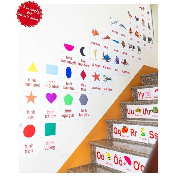 DECAL Bảng chữ cái màu sắc KIWI'S MOM 4 lớp cao cấp chống nước