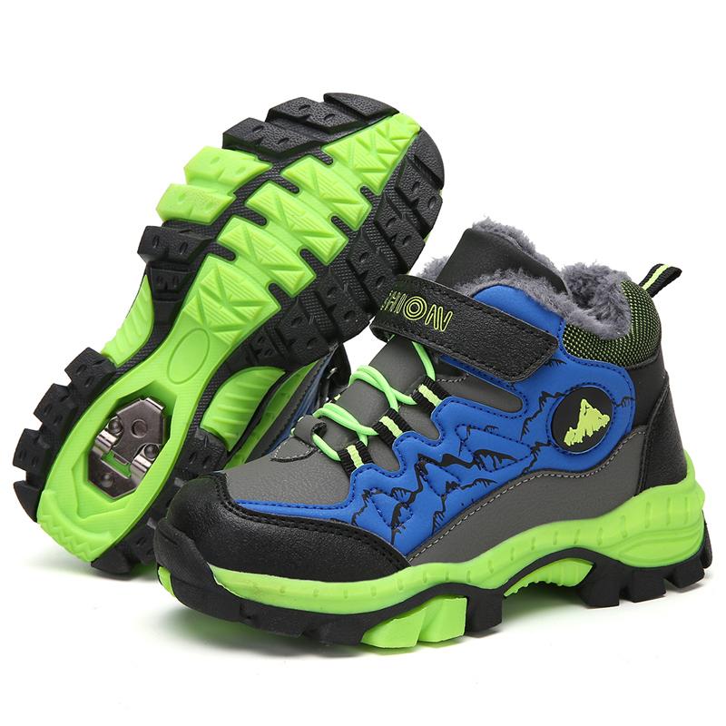 HUCDML Bé Trai Mùa Đông Giày Trẻ Em Đi Bộ Đường Dài Cao Su Đế Chống Trơn Trượt Sang Trọng Giữ Ấm Ngoài Trời Giày Trẻ Em Bé Gái giày Sneakers Color: Brown Shoe Size: 36