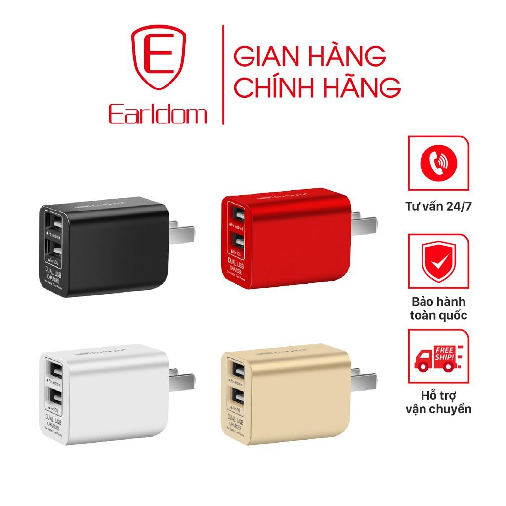 Củ sạc sạc nhanh 2.4A, bốn màu Earldom ES-162 - Hàng chính hãng