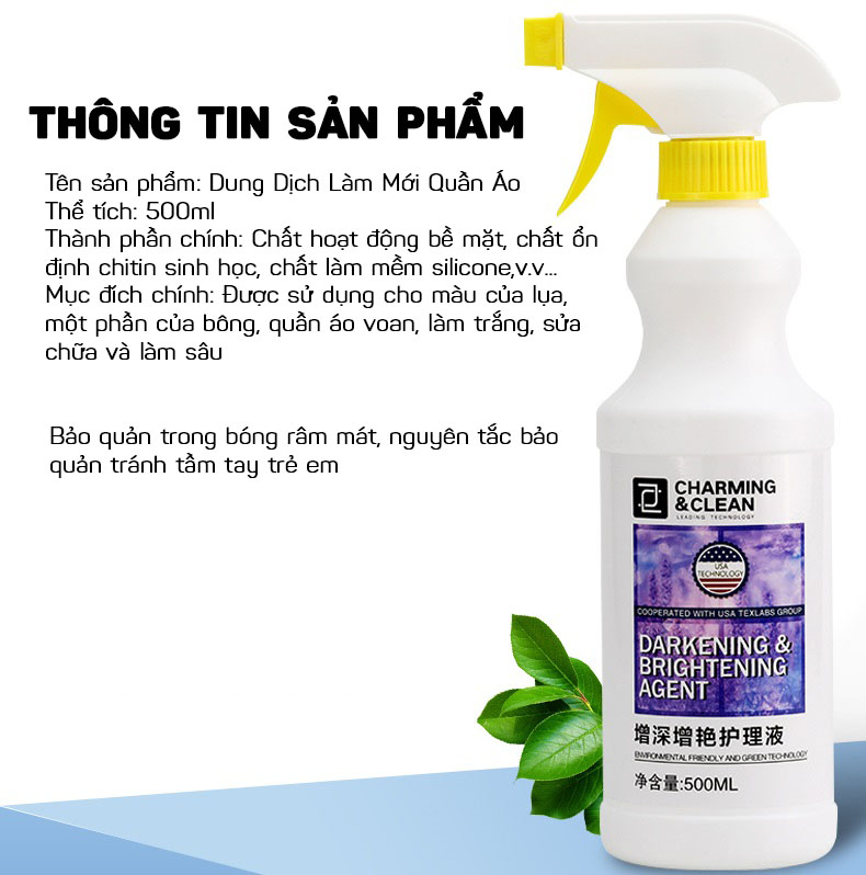 Dung Dịch Phục Hồi Và Chống Phai Màu Quần Áo Cao Cấp 500ML