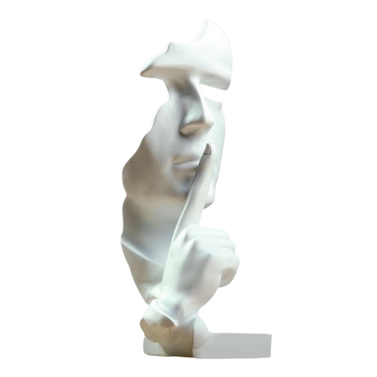 Silence is Golden Statue Thinker Sculpture Abstract Keep Silent