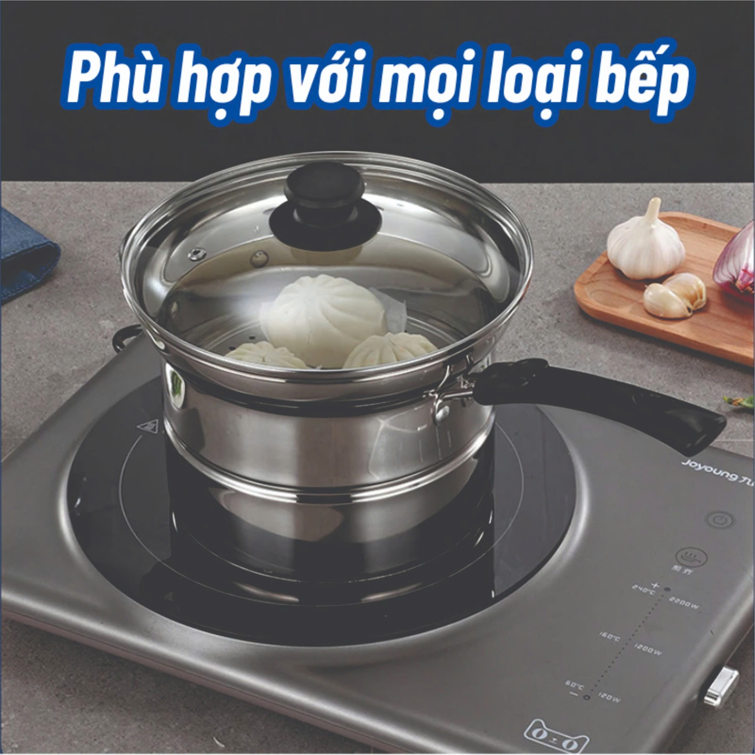 Set Combo Nồi Inox 304 Đa Năng Nồi Chiên Ngập Dầu Kết Hợp Hấp Đa Năng Có Xửng Hấp Và Giá Lọc Đi Kèm Dễ Dàng Sử Dụng