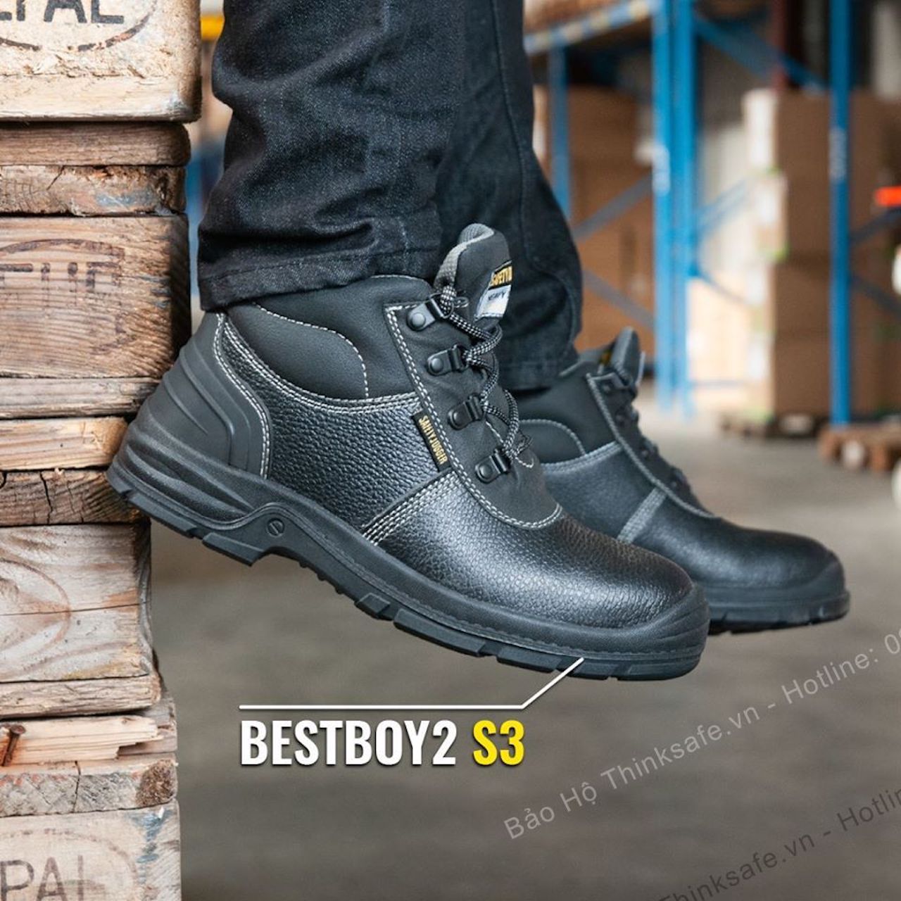 Giày bảo hộ lao động nam Jogger Bestboy231 S3 da chống thấm nước chống đinh trơn trượt giày công trình