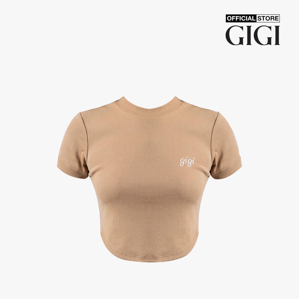 GIGI - Áo thun nữ croptop tay ngắn phối logo thời trang G1201T221232