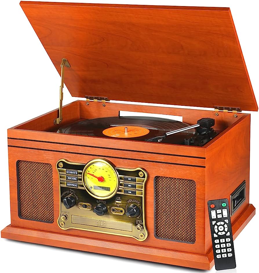 Victrola Classic Turntable 6-in- 1 Nostalgic BT 3- Speed Turntable/CD/Cassett e/Radio - New 100%